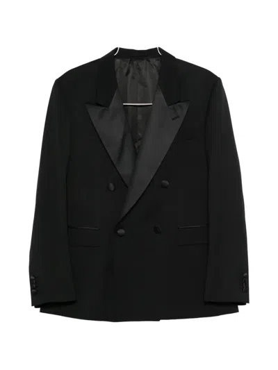 Lardini Double-breasted Shawl-lapel Suit In Black