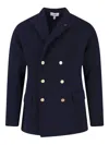 Lardini Double-breasted Jacket Flap Pockets In Blue