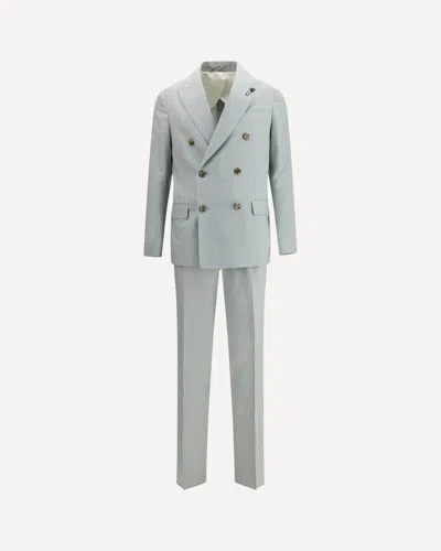 Lardini Double-breasted Suit In Blue