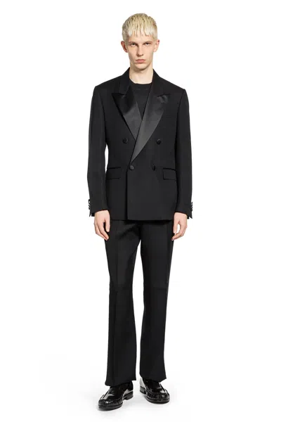 Lardini Double-breasted Suit In Black