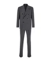 Lardini Double-breasted Suit In Black