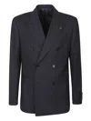 Lardini Double-breasted Suit In Blue