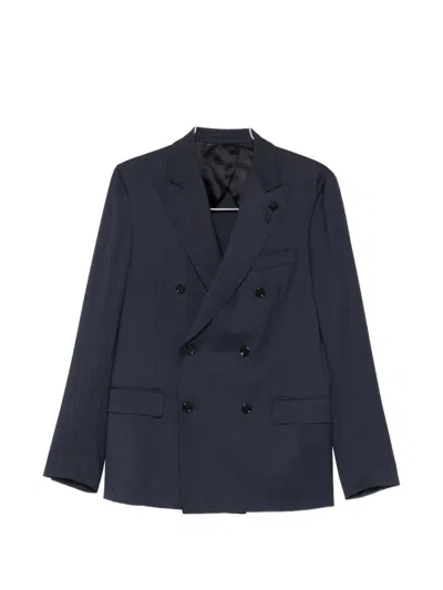 Lardini Double-breasted Suit In Blue