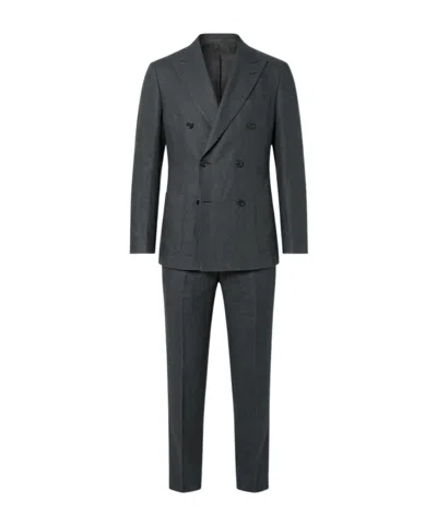Lardini Double Breasted Suit In Blue