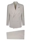 Lardini Double-breasted Suit In Neutral
