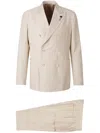 Lardini Double-breasted Blazer In Neutrals