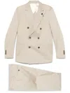 Lardini Double-breasted Suit In Neutrals