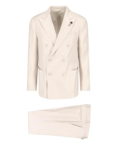 Lardini Double-breasted Suit In White