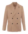 Lardini Rome Double-breasted Tailored Jacket In Brown