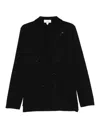 Lardini Double-breasted Black Tailored Jacket With Structured Lapel In Black