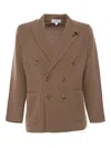 Lardini Man Knit Jacket In Brown