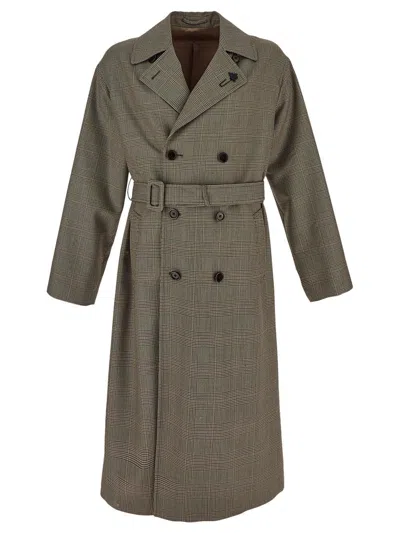 Lardini Double-breasted Trench In Beige