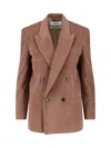 Lardini Corduroy Double-breasted Blazer Notched Lapels In Brown
