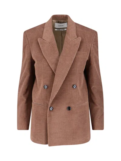 LARDINI DOUBLE-BREASTED VELVET BLAZER