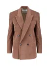 Lardini Corduroy Double-breasted Blazer Notched Lapels In Brown