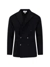 Lardini Double-breasted Blazer Featuring Notch Lapel In Black