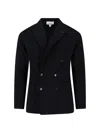 Lardini Double-breasted Blazer Featuring Notch Lapel In Black