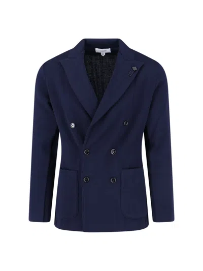 LARDINI DOUBLE-BREASTED VIRGIN WOOL BLAZER