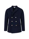 Lardini Double-breasted Jacket Flap Pockets In Blue