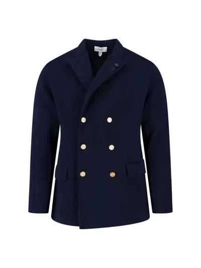 LARDINI DOUBLE-BREASTED VIRGIN WOOL BLAZER