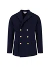 Lardini Double-breasted Jacket Flap Pockets In Blue