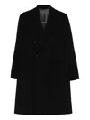 Lardini Double-breasted Virgin-wool Coat In Black