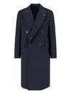 Lardini Buttoned Longline Jacket Notched Lapel In Black