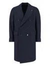 Lardini Double-breasted Jacket With Notch Lapel And Back Vent In Blue