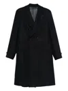 Lardini Double-breasted Wool And Cashmere Overcoat In Black