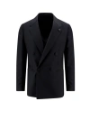 LARDINI DOUBLE-BREASTED WOOL AND MOHAIR BLAZER