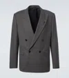 Lardini Double-breasted Wool Blazer In Gray