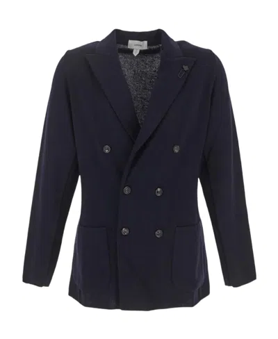 LARDINI LARDINI DOUBLE BREASTED LONG SLEEVED JACKET