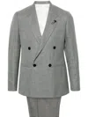 Lardini Double-breasted Wool-blend Suit In Grey
