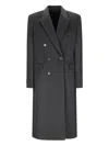 Lardini Double-breasted Wool Coat In Gray