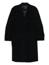 Lardini Double-breasted Wool Coat In Blue