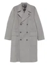 Lardini Double-breasted Wool Coat In Gray