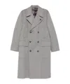 Lardini Double-breasted Wool Coat In Gray