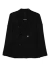Lardini Double-breasted Wool Jacket In Black