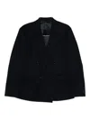 Lardini Double-breasted Wool Jacket In Black