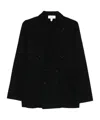 Lardini Double-breasted Black Tailored Jacket With Structured Lapel In Black