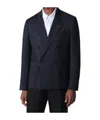 Lardini Iconic Double-breasted Virgin Wool Suit Jacket For Men In Blue