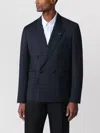 Lardini Iconic Double-breasted Virgin Wool Suit Jacket For Men In Blue