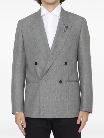 LARDINI DOUBLE-BREASTED WOOL JACKET
