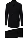 Lardini Double-breasted Wool Suit In Blue