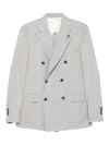 Lardini Double-breasted Wool Suit In Gray