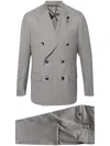 Lardini Double-breasted Wool Suit In Grey