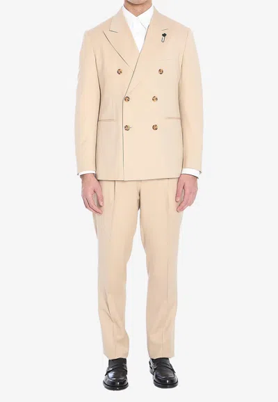 LARDINI DOUBLE-BREASTED WOOL SUIT
