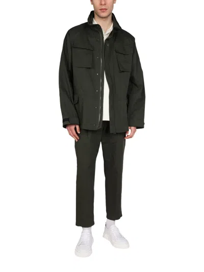Lardini Double Fabric Cotton-nylon Jacket In Black