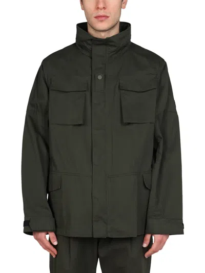 Lardini Double Fabric Jacket In Military Green