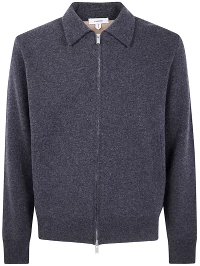 Lardini Double Knit Bomber Jacket In Purple